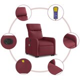  Električni masažni naslonjač na podizanje od tkanine boja vina | shoptok.hr