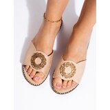 GOODIN Women's beige suede flip flops Cijene