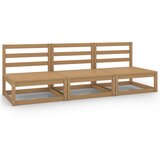 vidaXL Vrtni sredinski kavči 3 kosi medeno rjava trdna borovina, (20676999) | Shoptok.si