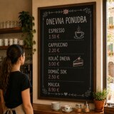  Lesena stenska kredna tabla za gostinstvo XL 127x80 cm | Shoptok.si