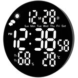 LEAN 31096 digitalni LED zidni sat 25,5 cm – temperatura, vlaga, datum, alarm i daljinski upravljač | shoptok.hr