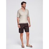 Ombre Men's buttonless polo shirt with open collar - light grey | Shoptok.si