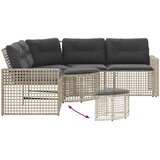  Vrtna sofa L-oblika s jastucima+tabureom svjetlosiva poliratan | shoptok.hr