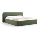 Micadoni Zeleni tapecirani bračni krevet s prostorom za odlaganje s podnicom 200x200 cm Elizabeth – | shoptok.hr