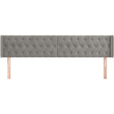  Vzglavje z ušesi svetlo sivo 203x16x78/88 cm žamet, (20792721) | Shoptok.si