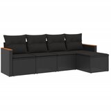 Maison Chic Seti vrtnega pohištva - Vrtna garnitura - Vrtni pohištvo set 5-delna z blazinami črn poli ratan, (21814987) | Shoptok.si