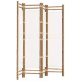  Sklopiva sobna pregrada s 4 panela 160 cm od bambusa i platna | shoptok.hr
