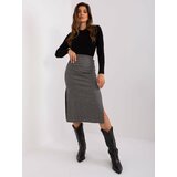 Fashion Hunters Black and grey women's midi skirt Cene
