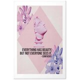  Plakat - Confucius on Beauty - a bust in pink with flowers and a quote 40x60 Bez okvira s margom | shoptok.hr