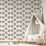  Tapeta - Soccer - Symmetrical black-and-white soccer balls on a beige background. 50x1000 Premium | shoptok.hr