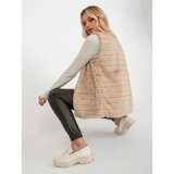 Fashion Hunters Light beige fur vest with a Softy OCH BELLA lining Cene