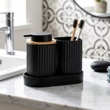 Vilde kopalni set z dozirnikom za milo – 3 dela, črn | Shoptok.si