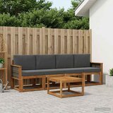  Set vanjskih sofa 4 kom. Prirodna i antracit Smeđa 59 x 59 x 37 cm | shoptok.hr