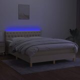  box spring s madracem LED krem 140x190 cm od tkanine | shoptok.hr