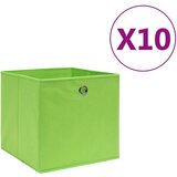 vidaXL Kutije za pohranu od netkane tkanine 10 kom 28x28x28 cm zelene | shoptok.hr