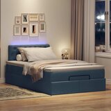 vidaXL Otomanska postelja z vzmetnico moder 120x200 cm blago | Shoptok.si