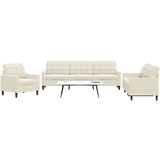 vidaXL 3-dijelni set sofa s jastucima krem baršunasti | shoptok.hr