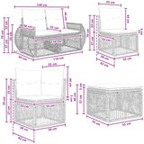  Sjedeća garnitura za vrt 6 kom. Crna i krem-bijela poliratan 70 x 62 x 70 cm | shoptok.hr