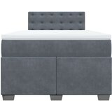 Box spring krevet s madracem tamnosivi 120 x 200 cm baršunasti | shoptok.hr