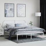 Metalni okvir za krevet s uzglavljem bijeli 160x200 cm | shoptok.hr
