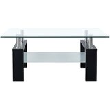  Stolić za kavu crno-prozirni 95 x 55 x 40 cm od kaljenog stakla | Eponuda.com