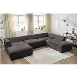 Bobochic Paris Rjava kotna sedežna garnitura iz rebrastega žameta (desni kot/v obliki črke "U") Megeve – | Shoptok.si