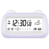 INF Polnilna mačja budilka z nočno lučjo, prikazom temperature in dremežem Purple, (5000290732) Cene