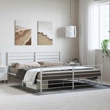  Metalni okvir kreveta uzglavlje i podnožje bijeli 183x213 cm | shoptok.hr