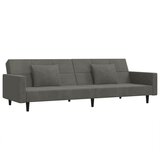 Maison Chic kavč - Sofa - Kanape dvosed z ležiščem in dvema blazinama temno siv žamet, (21727983) | Shoptok.si