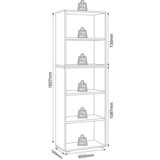 MID.YOU Pisarniški Regal Salia B60, Bela, Barva Hrasta | Shoptok.si