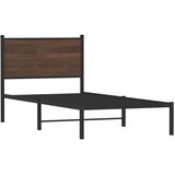 Metalni okvir kreveta bez madraca smeđi hrast 90x200 cm | shoptok.hr