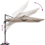 vidaXL Kantilever Roma parasol z LED lučmi Taupe 286x285x270 cm Aluminij | Shoptok.si