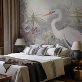  Foto tapeta - Heron wading in a pond - illustration in bright colours 200x140 Standard | shoptok.hr