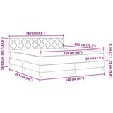 vidaXL Box Spring Krevet sa Madracem Krem 160x200 cm Tkanina | shoptok.hr