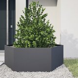  Vrtna sadilica antracit šesterokutna 138 x 120 x 45 cm čelična | shoptok.hr