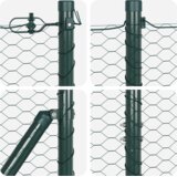 vidaXL Hexagonalna Ograda Zelena 1.6x100 m Čelik, Ogradni Stupovi 13 kom Zelena Ø32 mm 210 cm Galvanizirani Čelik | shoptok.hr
