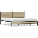 Maison Chic Kovinski Posteljni okvir - Dvoposteljna postelja - Zakonska postelja brez vzmetnice sonoma hrast 180x200 cm, (21694317) Cene