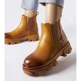 Gemre Brown slip-on chunky ankle boots Castell | Shoptok.si