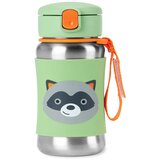 Skip Hop Spark Style Straw Bottle boca za vodu od nehrđajućeg čelika sa slamkom Racoon 12 m+ 350 ml | shoptok.hr