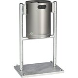 VAR koš za odpadke 30 l za uporabo na prostem, nerjavno jeklo, prostornina 30 l, šxg 490 x 400 mm, z ogrodjem iz cevi, brez strešice Cene