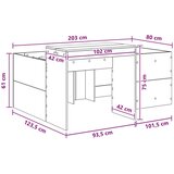  Krevet za djecu s visokim okvirom i stolom Hrast artisan - Hrast artisan 80 x 200 cm | shoptok.hr