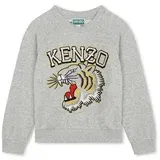Kenzo Kids Otroški bombažen pulover siva barva