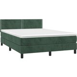  Krevet box spring s madracem LED tamnozeleni 140x200 cm baršun | shoptok.hr