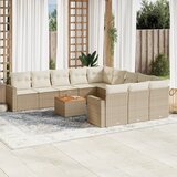 vidaXL 12-dijelni set vrtnih sofa od poliratana s jastucima bež | shoptok.hr