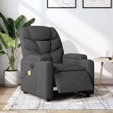 vidaXL Električni masažni naslanjač temno sivo blago | Shoptok.si