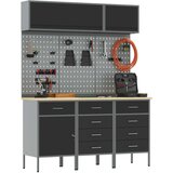 Set crnog čeličnog radnog stola od 8 dijelova | shoptok.hr