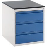 RAU Predalnik s teleskopskimi vodili, višina 640 mm, predali 3 x 180 mm, svetlo siva / encijan modra, širina 580 mm | Shoptok.si