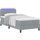 Krevet s kutijom za opruge s madracem &amp LED svijetlo siva 100x200 cm Tkanina | shoptok.hr