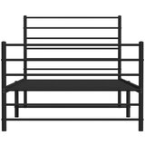 Metalni okvir kreveta uzglavlje i podnožje crni 90 x 200 cm | shoptok.hr