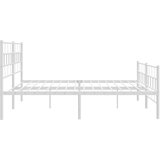  Metalni okvir kreveta uzglavlje i podnožje bijeli 200x200 cm | Eponuda.ba